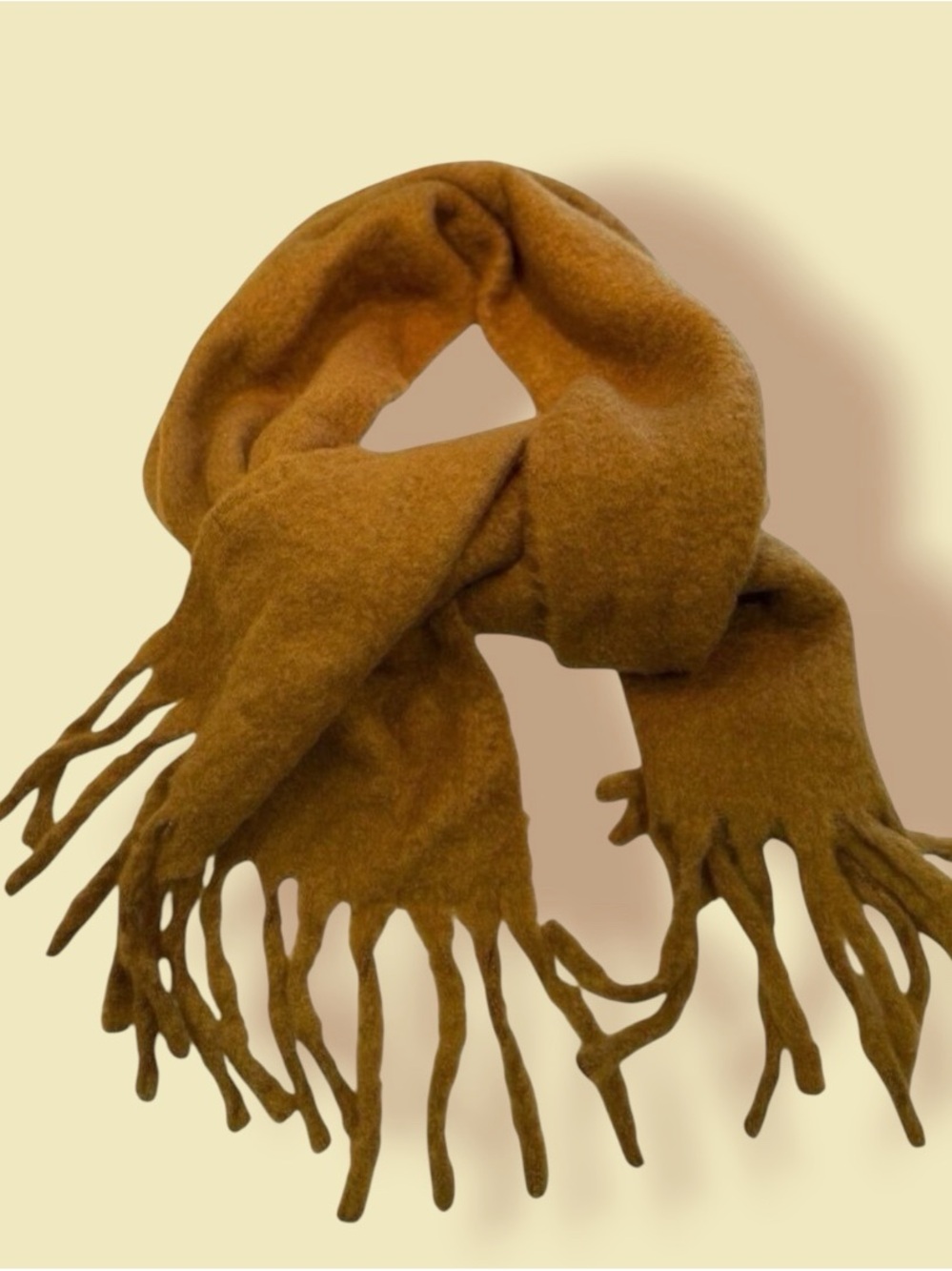 ZARA Mustard Yellow Fringe Scarf | NWT Soft & Chic